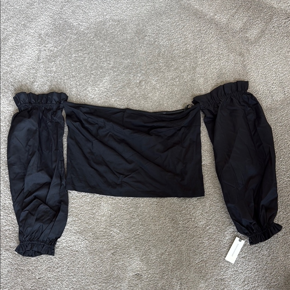 Anthropologie Black Off-Shoulder Blouse